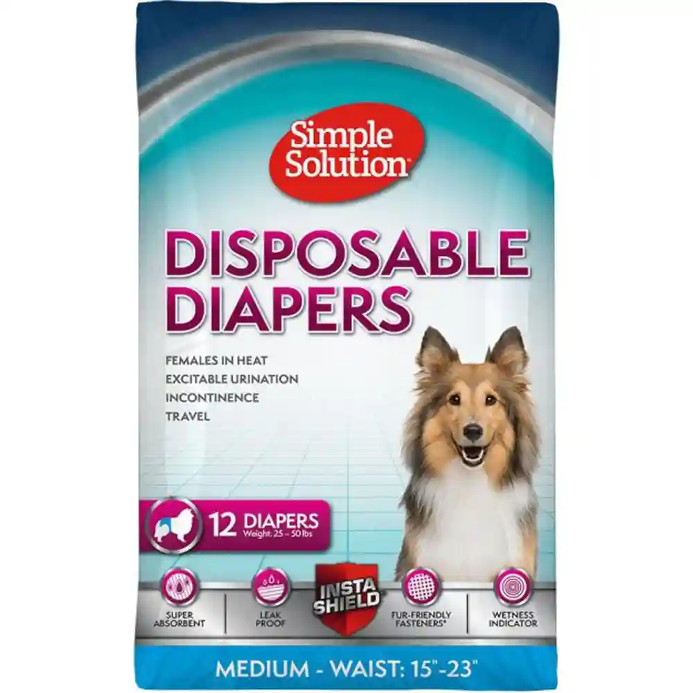 Disposable Dog Diapers Med 12-pack