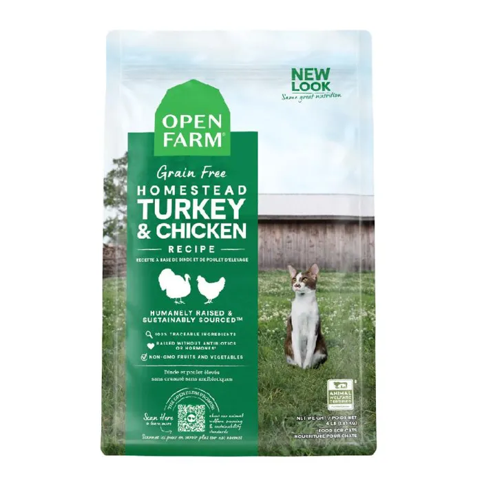 Grain Free Homestead Turkey & Chicken Recipe Dry Cat Food 4-lb