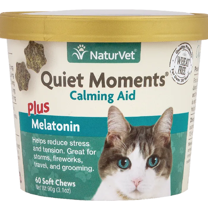 Natur Vet Quiet Moments Calming Aid + Melatonin 60-ct (3.1-oz)