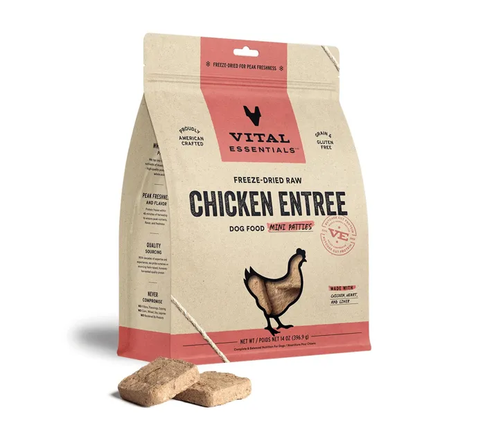 Freeze-dried Raw Chicken Entree Dog Food Mini Patties - 14oz