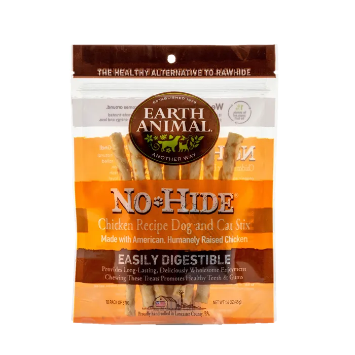 No-hide Easily Digestible Rawhide Alternative Chicken Flavor Dog Chews Small - 10-pack