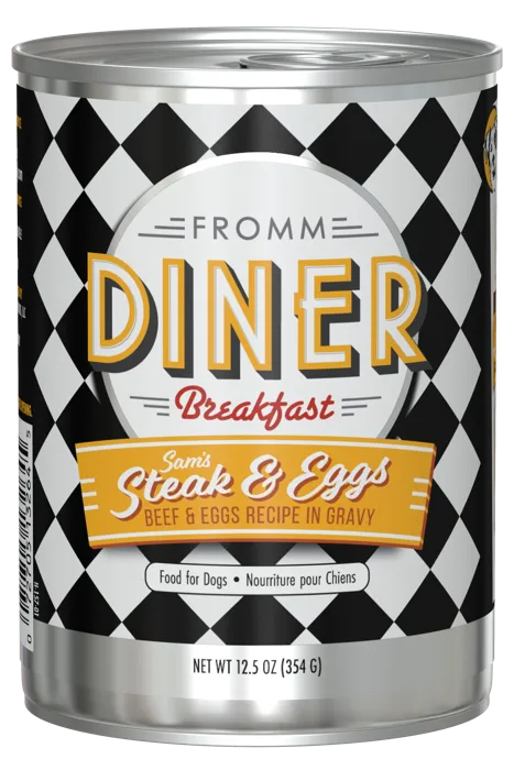 Fromm Dog Diner Steak Beef Eggs Gravy Can 12.5oz 12/cs