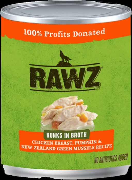 Rawz Hunks In Broth Dc 10oz/12 Pmpkn Nz Green Mussels
