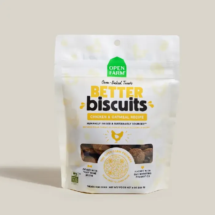 Open Farm Dog Better Bisc Chkn Oatmeal Treat 8-oz