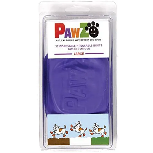 Waterproof Dog Boots, Purple, 12 Count Large