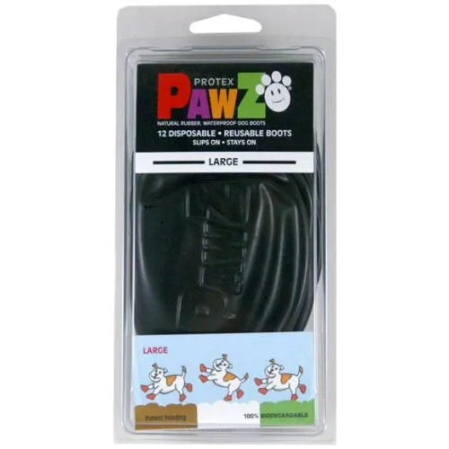 Waterproof Dog Boots, Black, 12 Count X-small