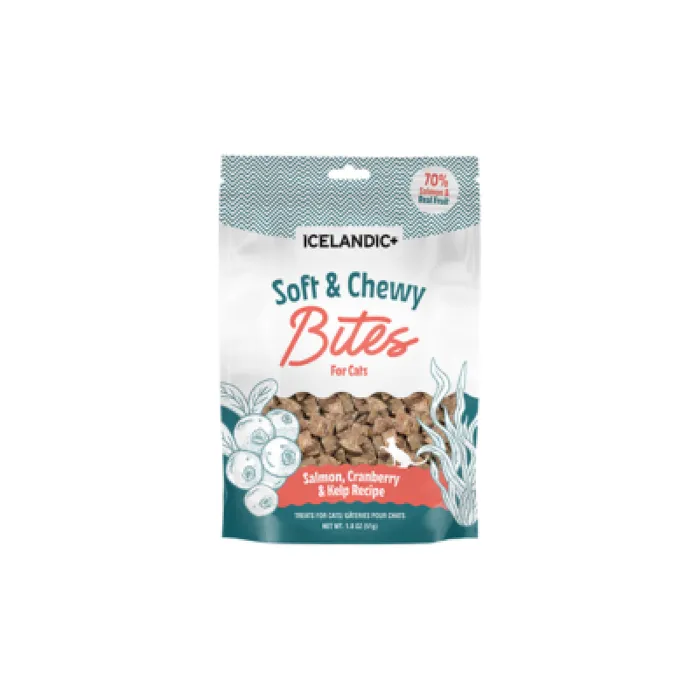 Icelandic+ Cat Treat Chewy Bites Salmon Cranberry 1.8oz