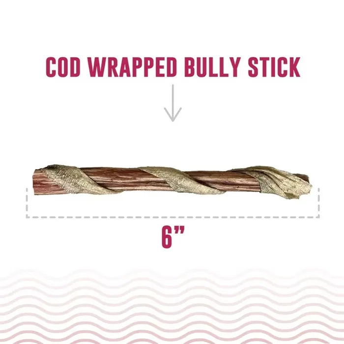 Icelandic+ Bully Stick Wrapped Fish Skin 6" 5-pk