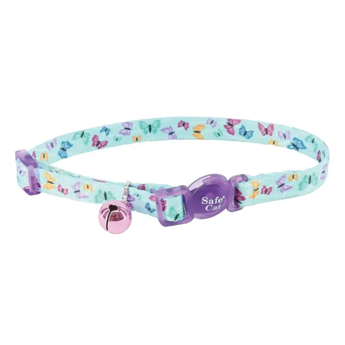 Coastal Safe Cat Butterflies breakaway collar, 3/8 x 8–12 inches