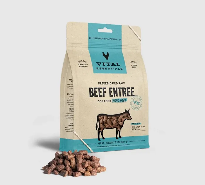 Freeze-dried Raw Bf Entree Dog Food Mini Nibs - 5.