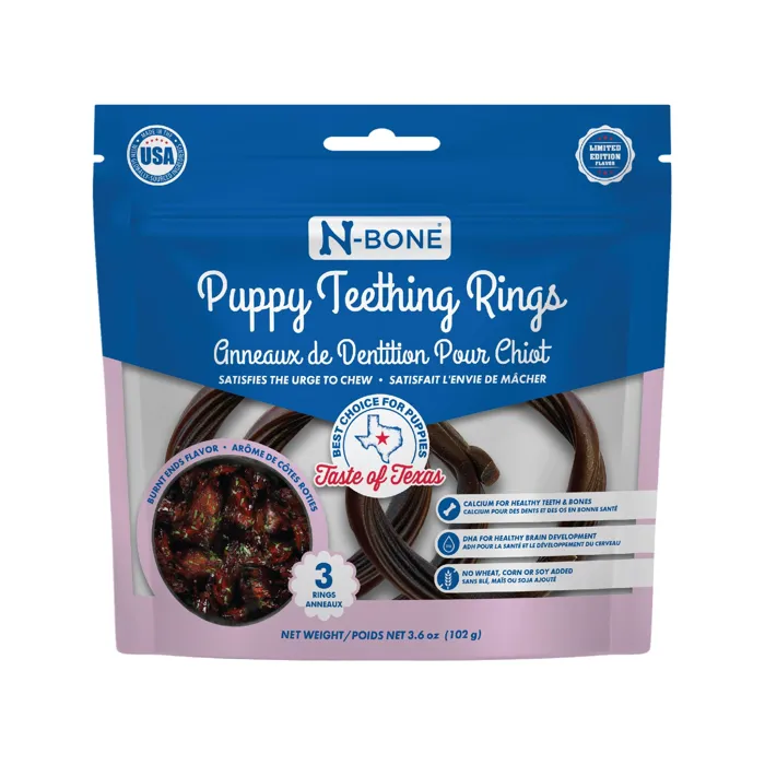 N-bone Puppy Teething Rings Taste Of Texas Burnt Ends Flavor 3 Count