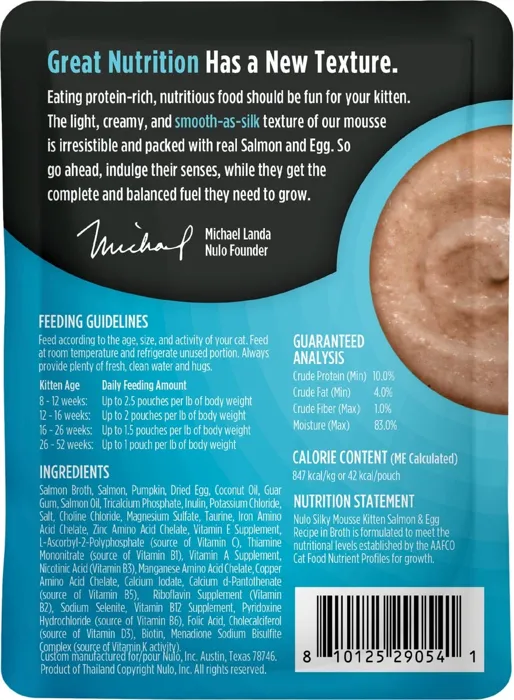 Nulo Silky Mousse Kitten Salmon Egg 1.75 oz back
