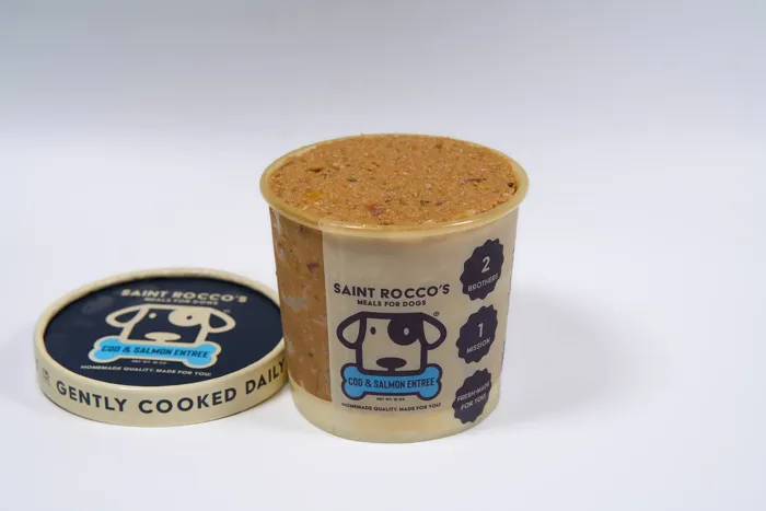 Saint Rocco's Cod & Salmon Entree tub front view
