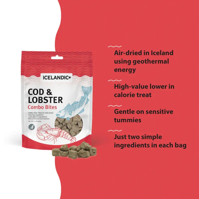 Icelandic Plus Dog Combo Bites Cod Lobster 3.52-oz