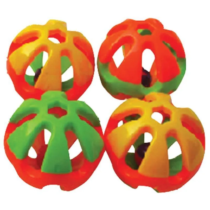 Happy Beaks Round Rattle Foot Bird Toy Assorted 3