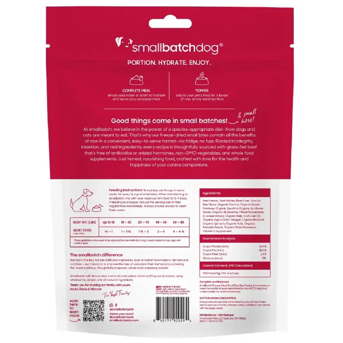 Smallbatch FD Dog Small Bites Beef 20 oz
