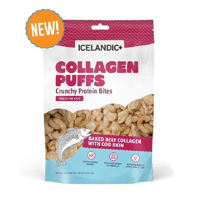 Icelandic+ Cat Collagen Mini Puffs W/ Fish .5 Oz B