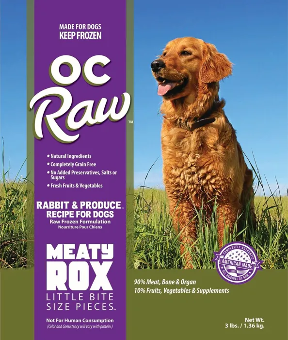 Raw Frozen Rabbit & Produce Rox 3-lbs