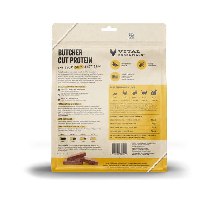 VE Frozen CAT Duck Mini Patties 28 oz