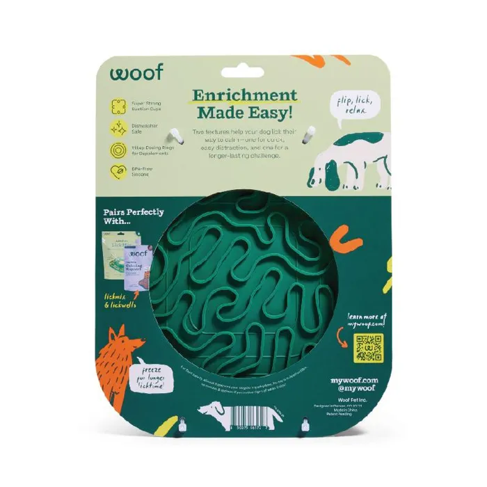 Woof Lick Mat Flipmat Green