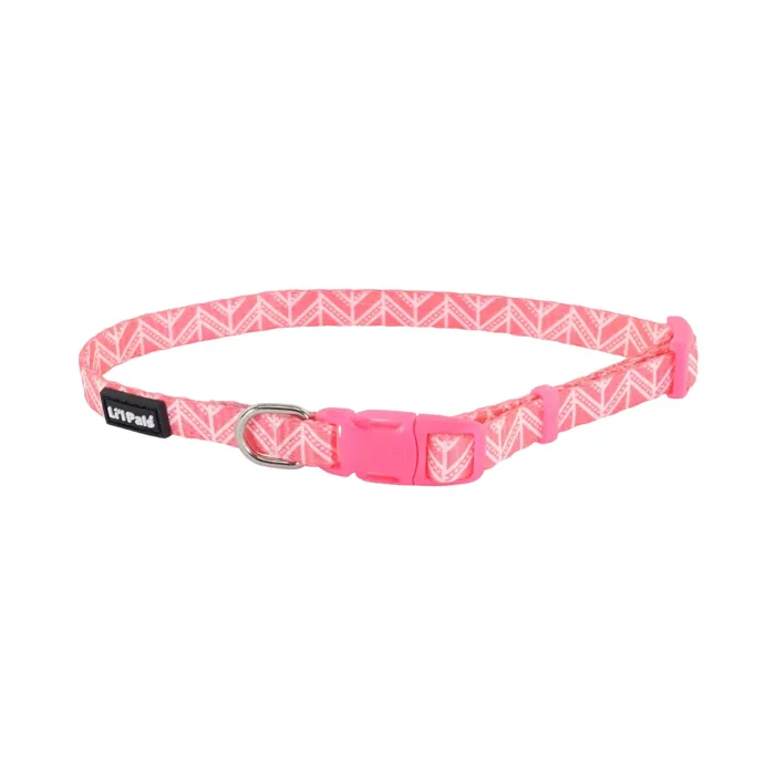 Li'l Pals Pink Tribal Chevron X-Small Dog Collar
