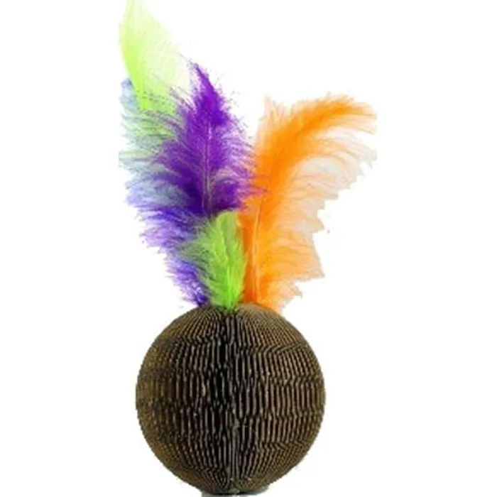 Feather Ball Corrugate Toy