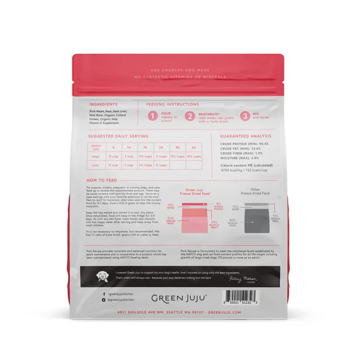Green Juju Pork Recipe 14 oz back bag