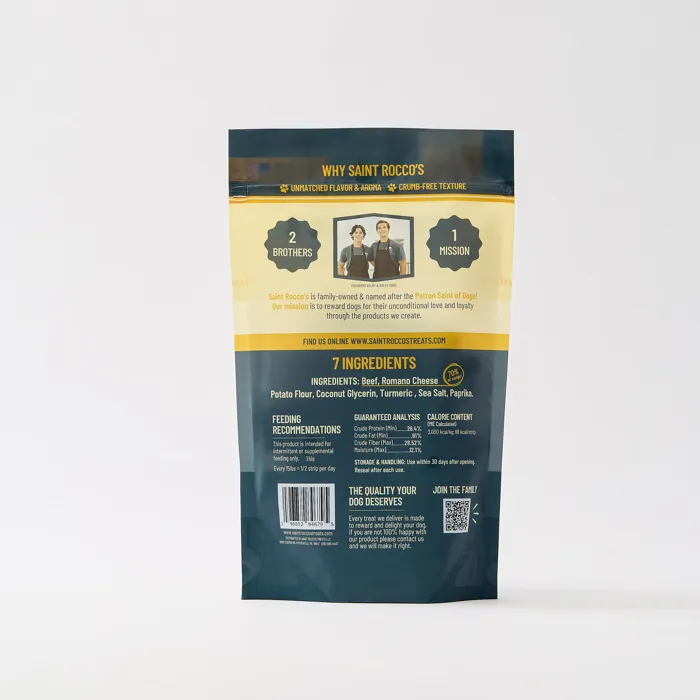 Saint Rocco's Cheeseburger Treats 16oz back package