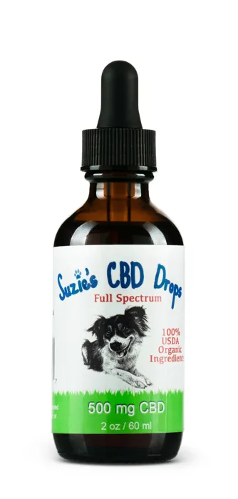 Suzie's CBD Drops 500mg 2 oz bottle legacy label