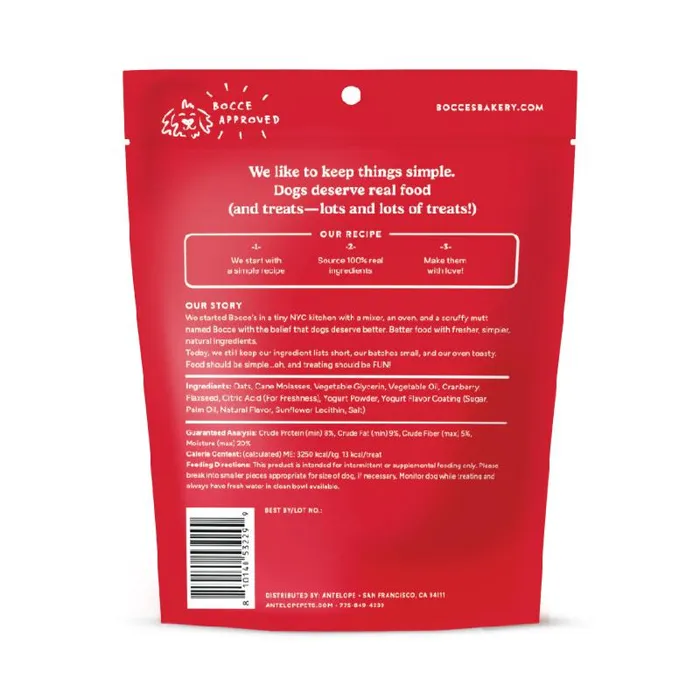 Bocce's Holiday Soft & Chewy Frosted Cran Crumble 6oz Bag