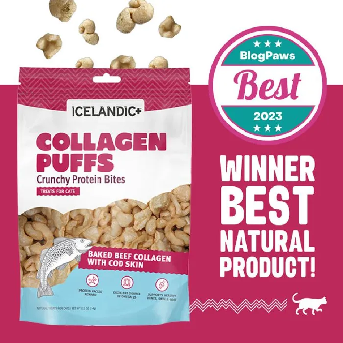 Icelandic+ Cat Collagen Mini Puffs W/ Fish .5 Oz B