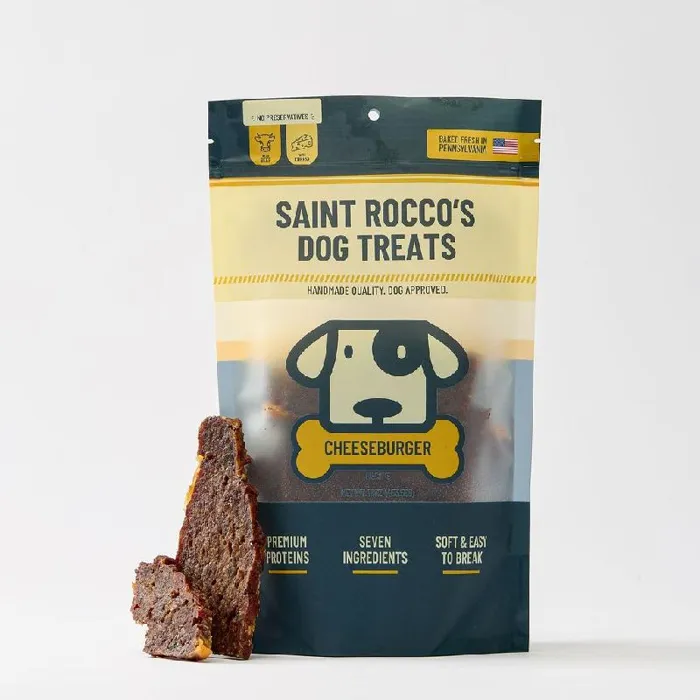 Saint Rocco's Cheeseburger Beef & Cheese Jerky Dog Treats 16-oz