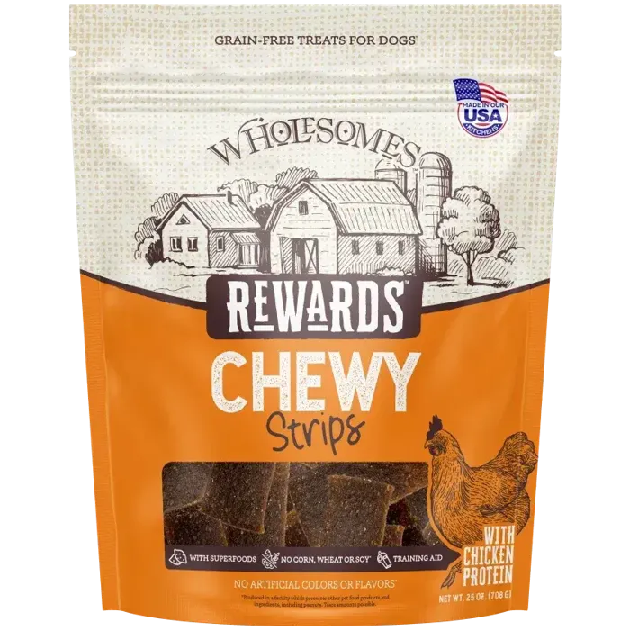 Wholesomes Rewards Chewy Strips Chicken 25 oz